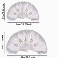 Éventail Marabou en Plumes Synthétiques pour Carnaval, Fête, Danse, Spectacle, Artisanat