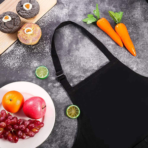 Tùy Chỉnh Logo In Chất Lượng Cao Người Lớn Màu Đen Điều Chỉnh 100% Cotton Vải Trại Đầu Bếp Bếp Nấu Ăn Tạp Dề Với Hai Túi - Product Image 5