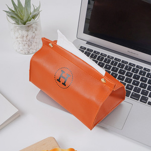 Caja de pañuelos de PU de estilo nórdico para el hogar, sala de estar, dormitorio, caja de pañuelos de alta gama, multiusos, práctica - Product Image 2