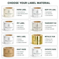 Rouleau d'étiquettes d'emballage pour pots de mariage, cosmétiques, autocollantes, imperméables, dorées, personnalisées, imprimées, mates, du fabricant