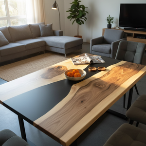 Coffee Tableto Handcrafted Acacia Wood Resin Rectangle Dining Table for Home Office Hotel Living Room Use Waterproof Diwali Gift - Product Image 3