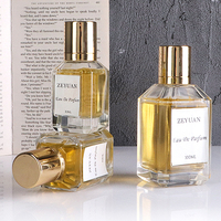 Bouteille de parfum en verre à cadre carré rectangulaire à épaule coudée haut de gamme pour parfums 30ml 50ml 100ml