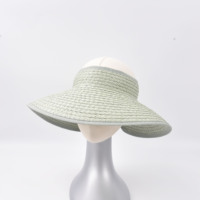 Chapeau de pare-soleil en paille pliable d'été réglable pour femmes Protection de plage à large bord pour la pêche de voyage Activités de plein air