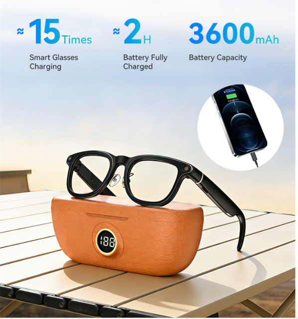 X01 Ultra Smart Glasses Magnetic Charging Case App Control 290mAh Battery AI Assistant Phone Call 1200MP Camera IP67 Sunglasses