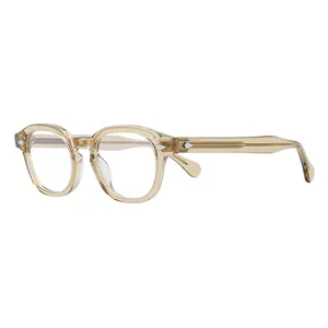 2024 nuovo Design montature per occhiali da vista per donne uomini solidi occhiali Anti-blu luce rotonda cornice con acetato