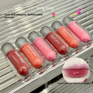 MLM Wholesale Long Lasting Hydrating Lip Gel with Vitamin E & Rosehip Oil <b>Clear</b> Bubble Gum Cherry Strawberry Lipstick Lipgloss - Product Image 4