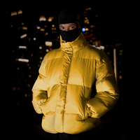 Couleur personnalisée Veste bouffante rembourrée coupe-vent à capuche brillante Fabricant de vêtements d'extérieur Manteaux en duvet de canard rembourré en plumes pour hommes