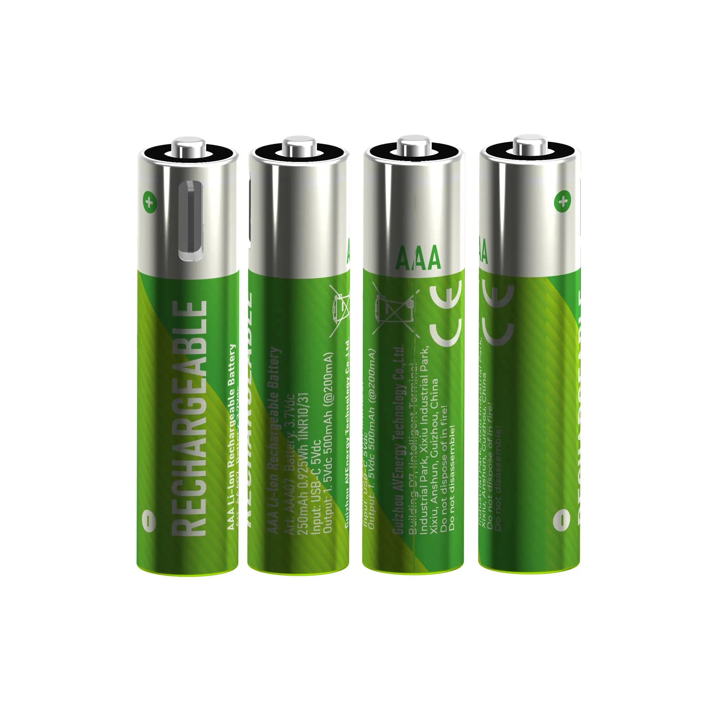 Usb Opladen 1000 Cycli 1.5 V Aaa Oplaadbare Li-Ion Batterij 1.5 Volt 2600mwh 900 Mwh Lithium Oplaadbatterij