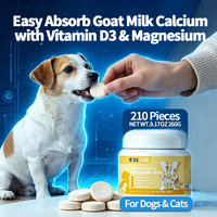 Comprimés de calcium au lait de chèvre en gros pour chiens et chats, supplément D3 et magnésium pour la santé osseuse, marque privée OEM