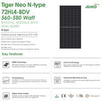 Panneau Solaire Jinko 555W 500W 525W 530W 540W 550W Usage Domestique Liste de Prix Jinko Solaire 580W 585W Mono Type N Panneaux Solaires