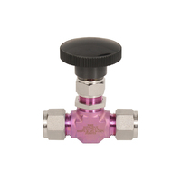 Stainless Steel Inert Silicon Coated Instrumentation Needle Valve 1/4 3/8 1/2 Inch Ferrule Compression Ends for Gas Media