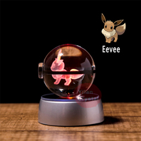 Lámpara Nocturna de Cristal K9 3D Personalizada con Diseño de Pokémon Umbreon, Regalo de Navidad