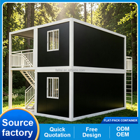Contenedor Modular de Carga Pesada de 20/40 pies, Casa Modular Moderna, Panel Sándwich de Acero, Puertas y Ventanas Personalizadas, Edificio de Oficinas Sanitario
