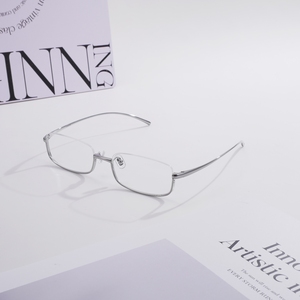 Monturas de Gafas de Titanio con Media Montura para Negocios, Gafas Ópticas Rectangulares, Anti Luz Azul, con Graduación, Doradas y Plateadas - Product Image 4