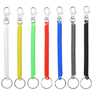 Màu sắc khác nhau có thể thu vào <span class=keywords><strong>Keyring</strong></span> với dây điện thoại EVA nhựa xoắn ốc cuộn dây và PU mùa xuân ống dây móc chìa khóa - Product Image 1