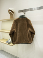 Veste en polaire d'agneau unisexe à coupe ample, réversible, style Teddy, patchwork technique, coupe-vent, veste d'hiver