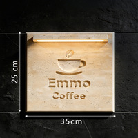 SAIDKOCC Plaque en marbre personnalisée en travertin naturel, panneau d'affichage créatif pour la maison, décoration de magasin, panneau de décoration, tout motif