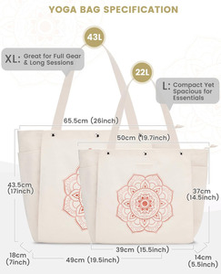 Free sample Custom logo Multifunctional Gym <b>Large</b> Capacity Storage Sports Reusable Beach Shoulder <b>Yoga</b> <b>Mat</b> Canvas Tote Bag - Product Image 5