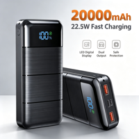 Batterie externe de haute qualité personnalisée 20000mAh, petite, portable, charge rapide, câble intégré, batterie externe pour smartphone