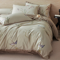 Low MOQ personnalisé fleur imprimée housse de couette ensemble de draps de lit de literie en coton doux