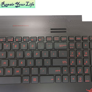 GL752 US UI Clavier rétro-éclairé pour ordinateur portable <span class=keywords><strong>ASUS</strong></span> GL752 <span class=keywords><strong>GL752VW</strong></span> 0KNB0-662GUI00 0KN0-RZ1UI13 Clavier avec repose-poignets noir Top Case - Product Image 3