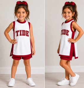 Uniformes de Animadoras con Estampado Hanzi en Negro y Rojo para Niñas y Mujeres, Directo de Fábrica, Conjuntos Personalizados para Mamá e Hija, Conjuntos Escolares a Juego - Product Image 2