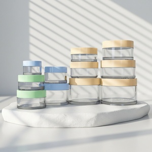 Custom 30ml 50ml 100ml 150ml 250ml Empty Clear <b>Plastic</b> PET Cosmetic Cream Body Butter Scrub <b>Jar</b> with Screw Lid - Product Image 1