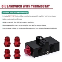 Adaptor Pelat Sandwich Filter Mobil AN10 Dengan Termostat Oli In-Line, Billet Oli Dengan Termostat, Adaptor Fitting AN10