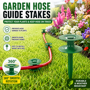 Guía de manguera resistente a torsiones como protector de manguera de jardín con estaca giratoria para el borde de macizos de flores - Product Image 6