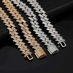 Trendy 925 Sterling Silver Cuban Link Chain <b>Necklace</b> 20MM Moissanite Diamonds Bold <b>Statement</b> Hip Hop Style Jewelry Gift for Men - Product Image 6