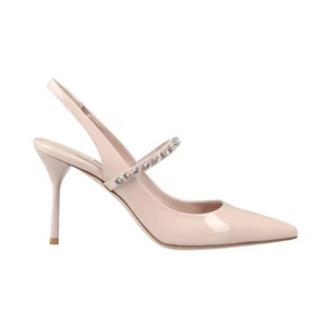 Zapatos de Tacón de Aguja Profesionales para Mujer, Tallas 32-45, de Satén de Seda Color Nude con Pedrería, Correa en el Tobillo, Punta Puntiaguda, Talón Abierto, Modelo 2026, Tacón de 6-8 cm - Product Image 4