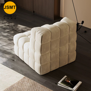 Sillón de Tela Minimalista en Forma de Cubo, Resistente a las Manchas, Fácil de Cuidar, Asiento Individual Moderno para Sala de Estar/Dormitorio - Product Image 4