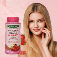 Gummies à la biotine pour les cheveux, la peau et les ongles, 2500 mcg par portion, complément nutritionnel beauté, 80 unités