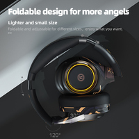Headphone Bass lipat, Headset Gaming Stereo penghilang kebisingan atas telinga