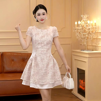 9563 Robes de soirée élégantes pour femmes, courtes, en dentelle et sequins, coupe trapèze, pour fêtes, vente en gros