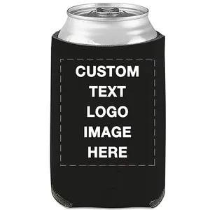 Custom Neoprene Foldable Can Cooler Reusable Insulated Can Covers Beer Soda Sublimation Blank Bottle Holder Soft Can Sleeves