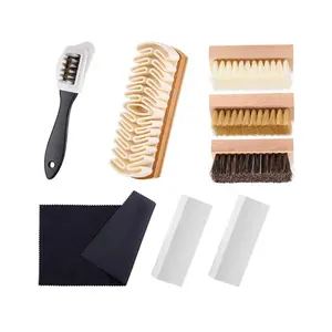 Quick Buff Full Clean 8 Packs Shoe Cleaner Kit Nubuck Suede Rubber Crepe Shoe Cleaning Brush with Suede Eraser Microfiber Cloth