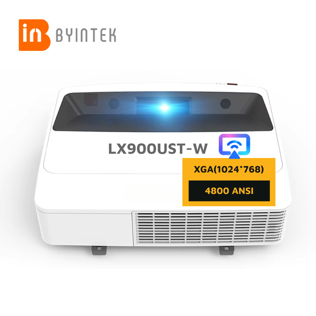 BYINTEK LX900UST-W 3LCD Short Throw Laser Projector XGA 1080P Video 4800 ANSI Wireless Display Projection Projector