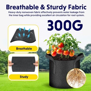 Fábrica 3 5 7 10 15 20 25 30 100 galones maceta no tejida bolsa de cultivo hidropónico macetas de tela jardín patata fieltro vivero bolsas de cultivo - Product Image 5