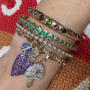 Gemnel biểu tượng tùy chỉnh chất lượng cao mạ vàng tốt nghiệp Emerald CZ đầy sao đêm <span class=keywords><strong>Brass</strong></span> Bangle Vòng đeo tay - Product Image 5