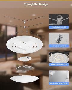 Lámpara LED de Techo Empotrada de 6 Pulgadas, 5CCT Seleccionables, 120V AC, Regulable por Triac, 5 Años de Garantía - Product Image 3
