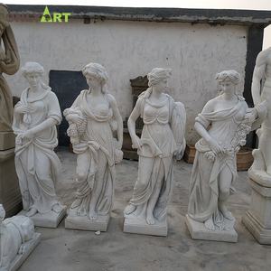 Scultura in pietra a grandezza naturale intagliata a mano in marmo greco a quattro stagioni dea statua della signora in vendita - Product Image 2