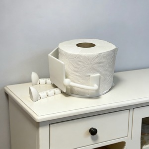 Porte-mouchoirs en plastique sur pied, design livre et café, mignon, pour décoration de salle de bain, compatible avec les rouleaux de papier toilette - Product Image 3