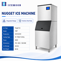Machine à glaçons pour hôtels et cafés avec production de glaçons en forme de pépites, arrêt automatique au niveau de la cuve à glace et réglage guidé de la texture des glaçons