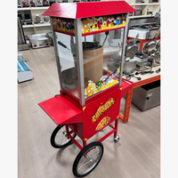 Machine à Popcorn Commerciale avec Chariot, Appareil Électrique à Popcorn pour Vente Ambulante