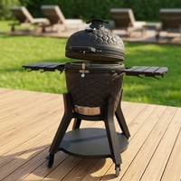 AUPLEX Barbecue Kamado Extérieur en Céramique de 22 Pouces, Premium, Sans Fumée, Multifonctionnel, pour Marchés Allemands, Néerlandais et Européens, Idéal pour Jardin