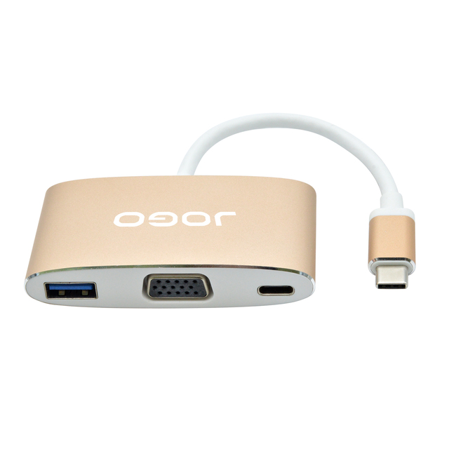 USB C to VGA Adapter Multiport USB-C Hub with Type C PD 60W Fast Charging and USB 3.0 for USB-C Laptop, Tablet, Smartphone