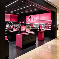 Kosmetik-Vitrine mit LED-Beleuchtung Maßgefertigtes Design Einzelhandels-Display Einfach zu Montierender Kosmetik-Ausstellungsschrank