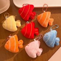 Nouveau produit : Mini pendentif en peluche poisson, porte-clés mignon en peluche animal marin de dessin animé pour la décoration de sac à dos