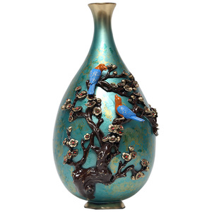 Copper Magpie <b>Vase</b> Green Spots Handmade Traditional Decor For Home Office Gifts - Product Image 4